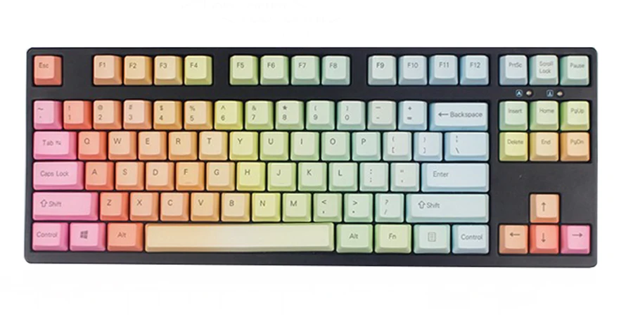 NPKC Радуга градиент колпачки толстые PBT ANSI макет OEM или Cherry профиль Fit Cherry MX переключатели механических клавиатуры