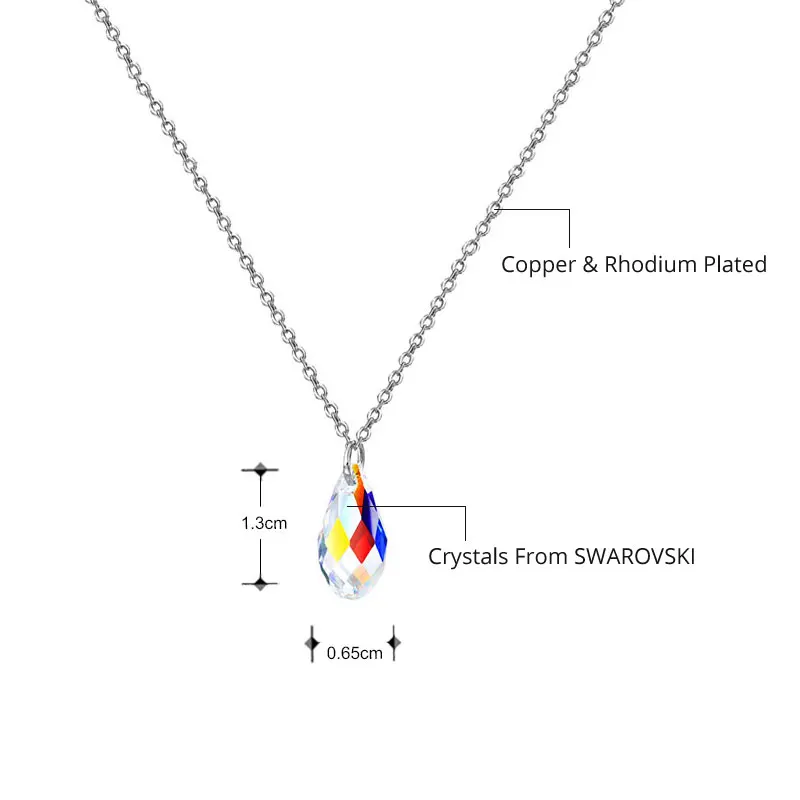 BAFFIN простая Красивая подвеска в форме капли ожерелья Кристаллы от SWAROVSKI серебряный цвет мини капля ожерелье для женщин