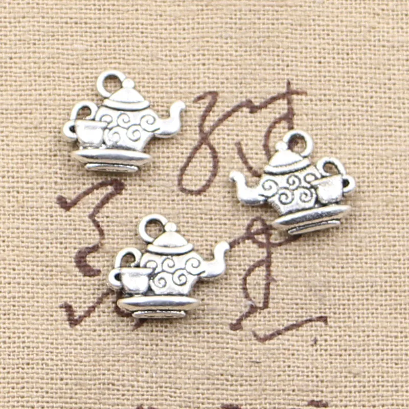 

20pcs Charms teapot 13x15mm Antique Silver Plated Pendants Making DIY Handmade Tibetan Silver Jewelry