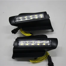 car LED Daytime Running Lights with fog lamp hole for Toyota Prado DRL FJ150 LC150 2003 2004 2005 2006 2007 2008 2009