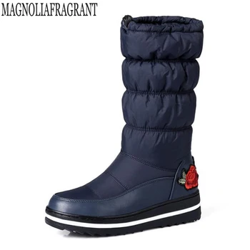 

2018 Footwear Arrival Women's Winter Boots Shoes Comfortable embroidery Floral Women's Boots Winter Boots for Women Female k68