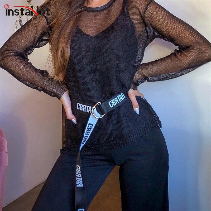 Женский ремень InstaHot модный элегантный черный и белый с надписью 2019|Женские ремни|