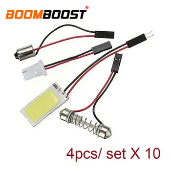 

10 pieces 12V High Power COB 18 Led Festoon dome Light Auto Interior Lamp car bulb 18Led with frame with Festoon T10 Adapter