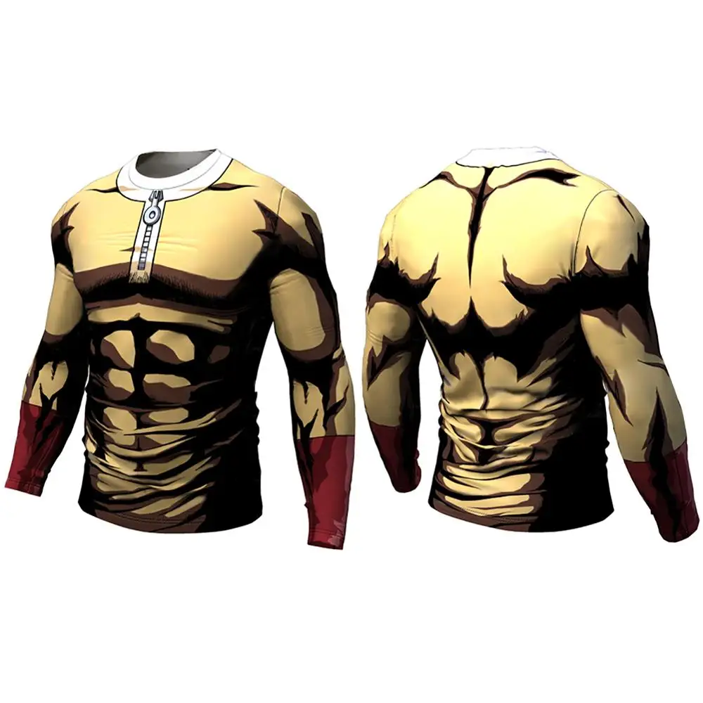 Новая Мода Аниме One Punch Man 3D печатных Saitam Кен футболка с длинным рукавом в обтяжку