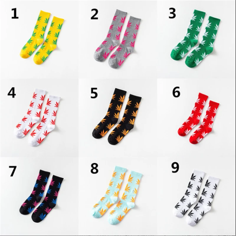 Moda sockmark носки мужские новые кленовые носки с листьями в трубке хлопок скейтборд пеньковые листья Повседневные носки трендовые уличные спортивные носки