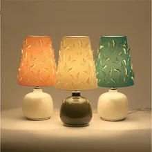Творческий резные современная мода 3 цвета Стекло ткань Led E27 Настольная лампа для Гостиная Спальня Свадебный декор H 45 см 1460