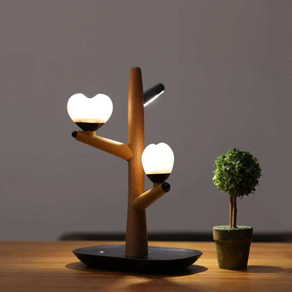 

Night Lamp with Smart Human Body Induction Sensor Optical Controlled Magnetic USB Charging LED Creative Wooden Night Light