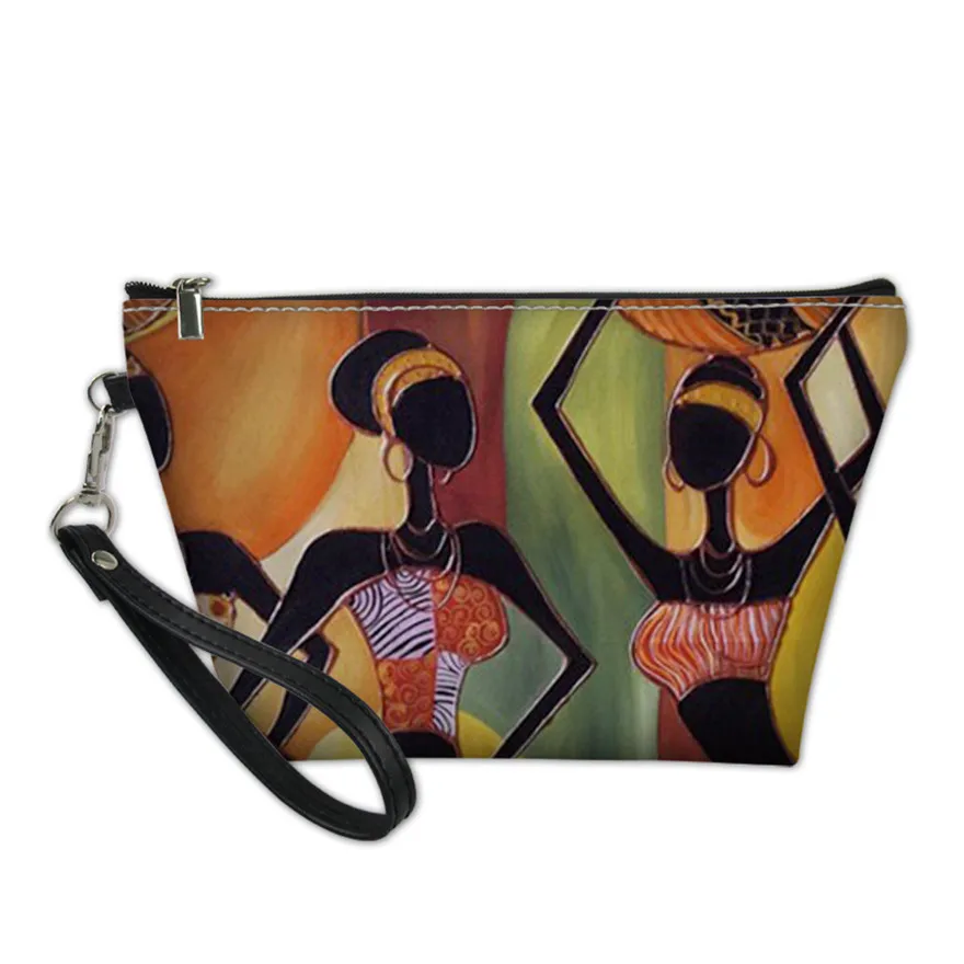 THIKIN косметички для макияжа женские черные художественные сумки для макияжа в африканском стиле с принтом для девочек женские этнические туалетные сумки для женщин Sac A Dos - Цвет: P4835Z8