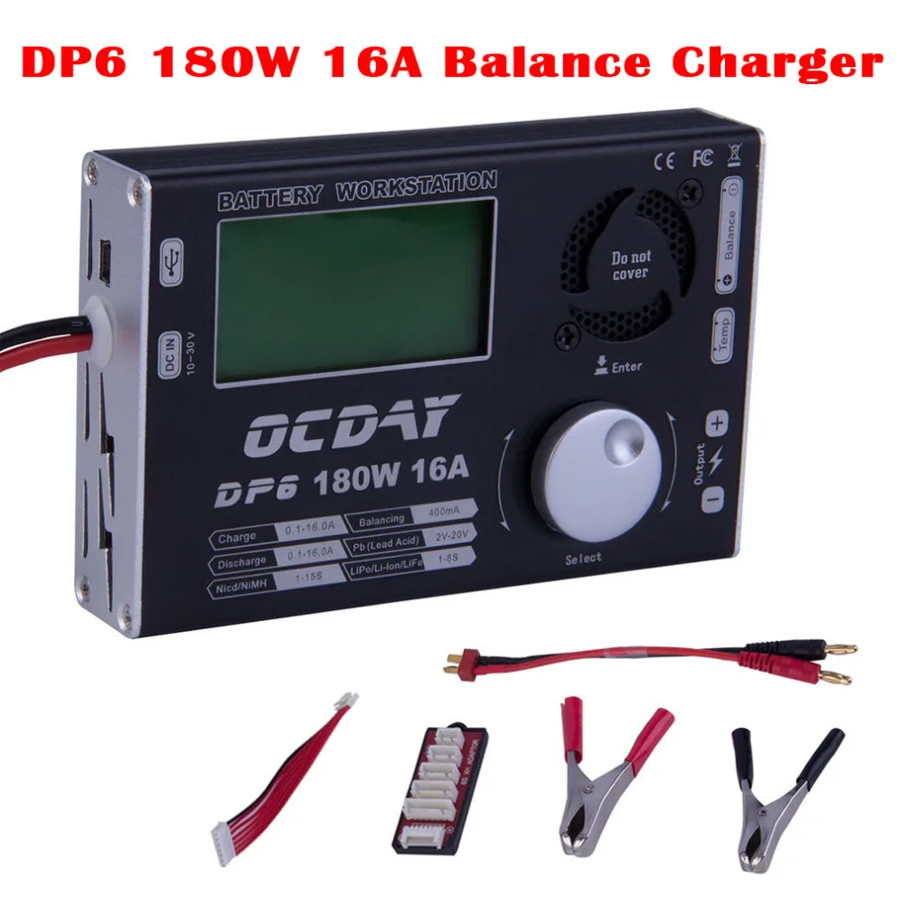 

HOT Multi-function DP6 180W 16A 1S 3S 6S Balance Charger for RC Quadcopter Helicopter Car Lipo Battery VS B6 Balance Charger