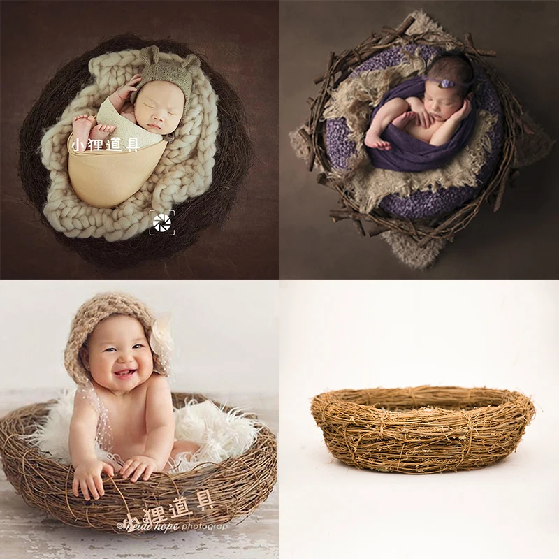 Newborn Photography Props Basket Nest Baby Photography Props Forest