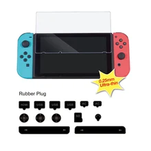 Protection Dustproof Mesh Jack Stopper Kit For Nintend Switch Console+HD Tempered Glass Screen Protector For Nintendo Switch NS Protection Dustproof Mesh Jack Stopper Kit For Nintend Switch Console+HD Tempered Glass Screen Protector For Nintendo Switch NS