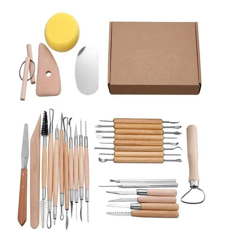 

30pcs/Lot Polymer Clay Tools Ceramic Art Tools Kit Set for Pottery/Sculpting/Ceramic/Polymer Clay Carving Modelling Tool