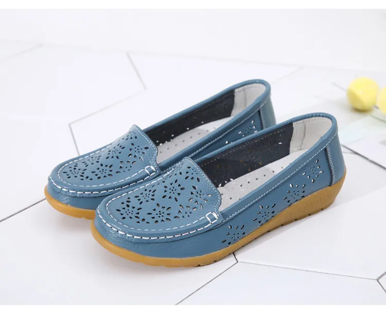  AH 5888-Fashion Fretwork Women Flats Cut Outs Genuine Leather Woman Lafers Summer4
