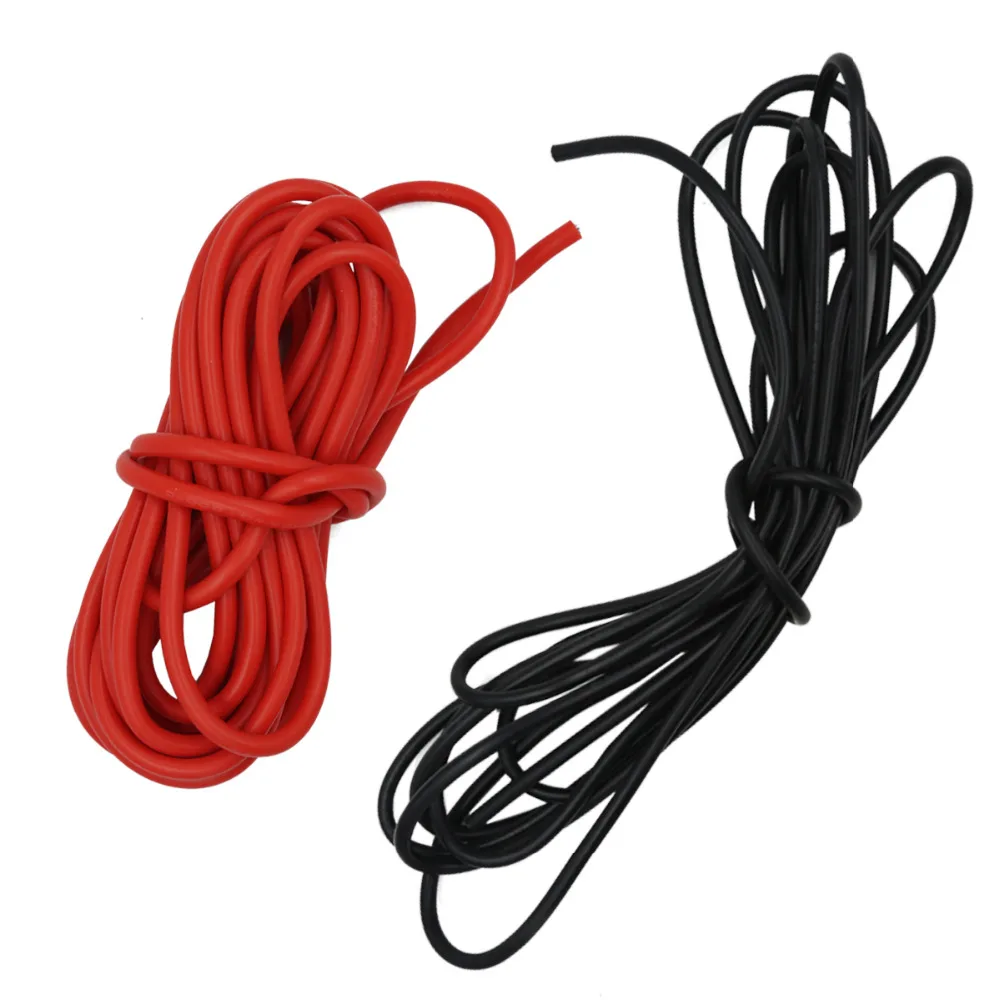 Высококачественный силиконовый провод 10 м/лот 8 12 14 16 18 20 AWG 5 м красный и черный