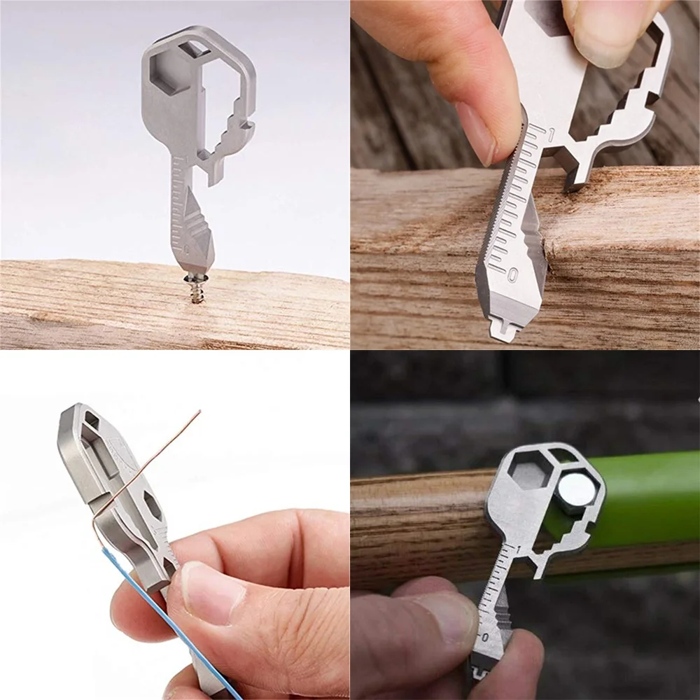 

Multi Tool Utility Multi Function Keychain Survival Repair Screwdriver Hex Bit Driver Bottle Opener Drill Drive Cut Wire Tool