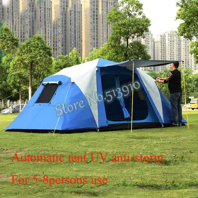 Best price at $146 Cheap 2016New arrival 6-8 people Automati aluminum pole tent UV anti big rain outdoor travel camping large space family tent