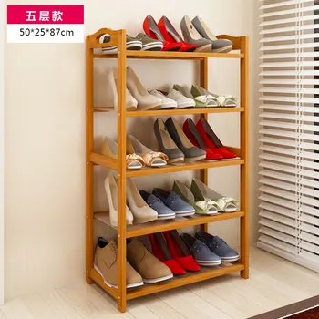 

FREE Shipping 5 Tier Solid Wood Shoe Cabinet Nan Bamboo Shoe Racks Simple Shelves Shelves Flower Racks
