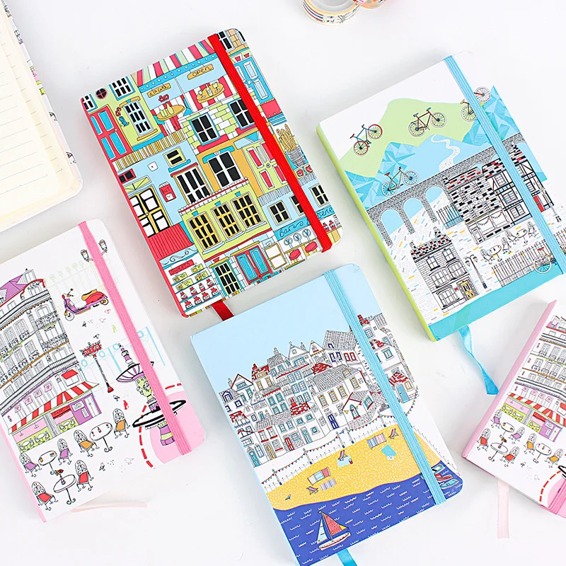 A6 Planner Graffiti City Ruled Hardcover Diary Planner Notepad Travelers Notebook Vintage Office School Supplies Bullet Journal