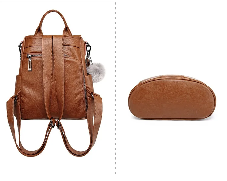 Рюкзак Для женщин Mochila Feminina коричневый высокое качество Винтаж сумки для женская обувь на застежке-молнии натуральная кожа рюкзак; рюкзак 35