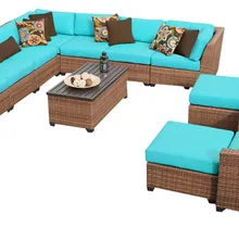 Мебель для дома уличная плетеная патио 13 шт. секционный диван со стульями