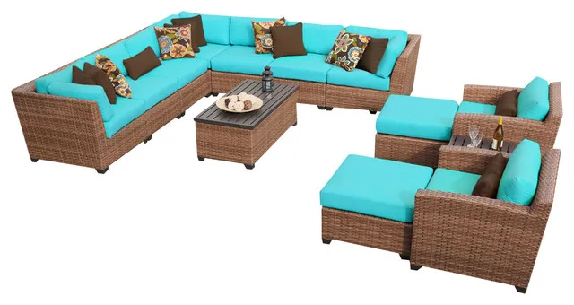 Мебель для дома уличный Плетеный патио 13 секционный диван с стульями |