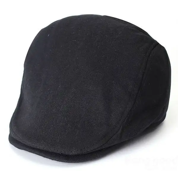 LUCKYLIANJI, Ретро стиль, для мужчин и женщин, Гэтсби, повседневный берет, кепка, для вождения, хлопок, защита от солнца, газетная Кепка(один размер: 55 см - Цвет: Черный