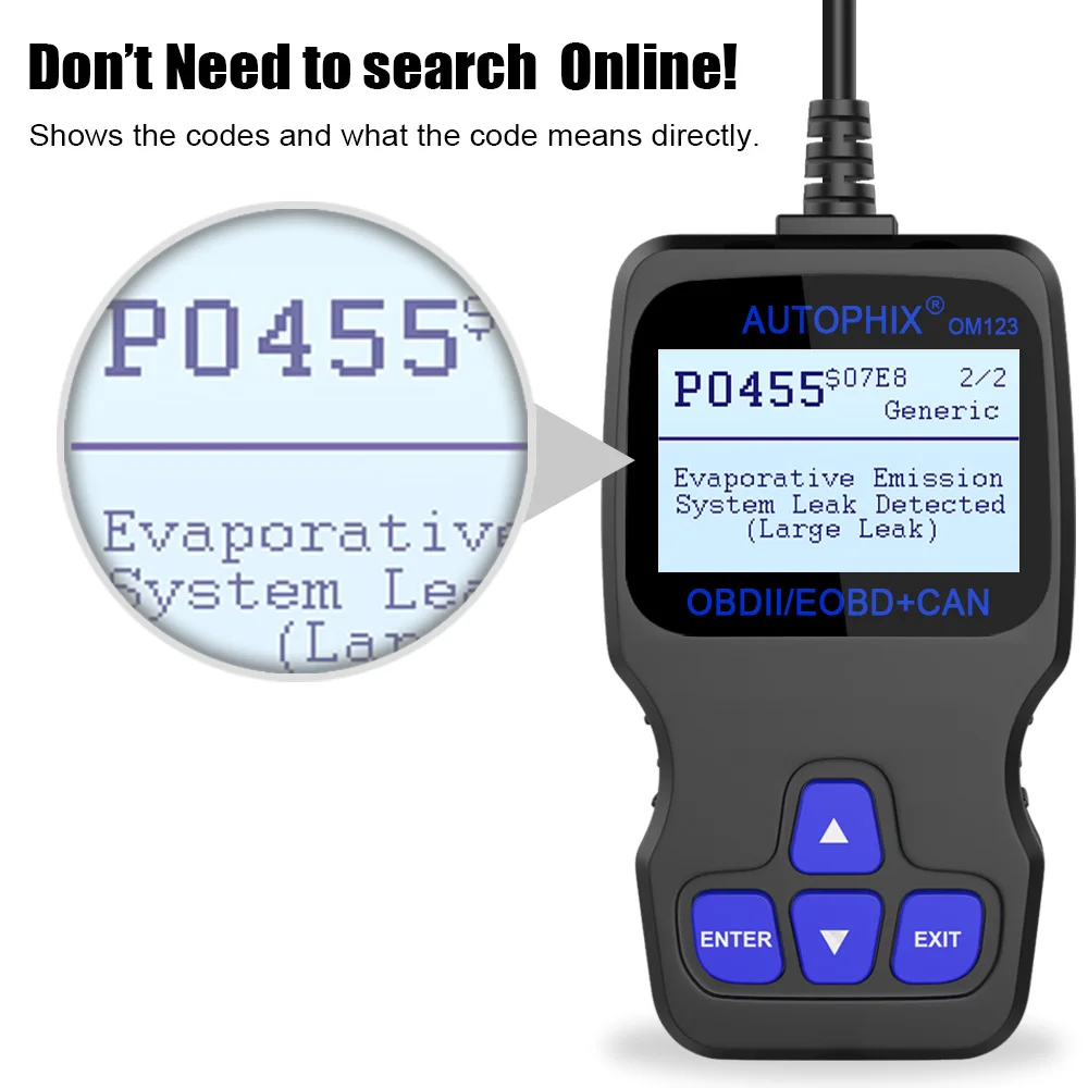 Автомобильный сканер Autophix Om123 OBD2 многоязычный диагностический инструмент