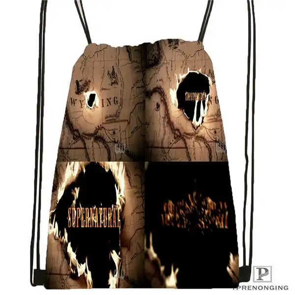 Пользовательские H13966-supernatural Drawstring сумка-рюкзак милый рюкзак дети сумка(черный назад) 31x40 см#180612-02-36 - Цвет: Drawstring Backpack