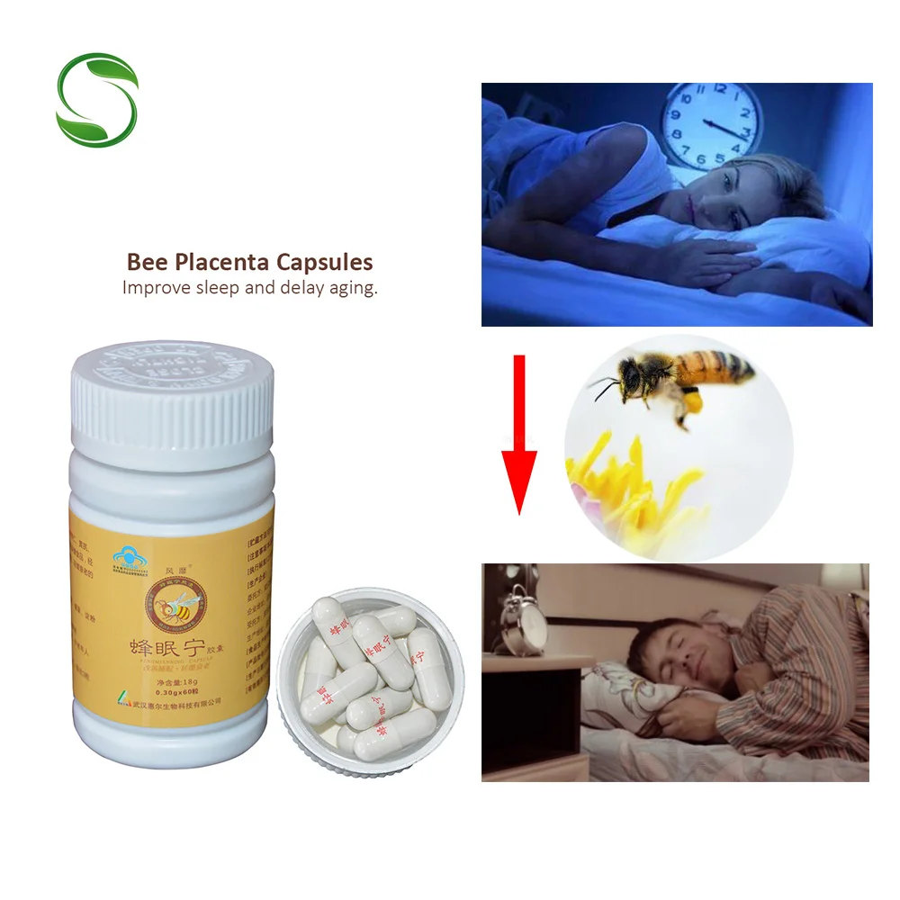 

2 bottles Wild bee placenta extract softgel anti insomnia anti aging improve sleep immune support health care fatigue removal