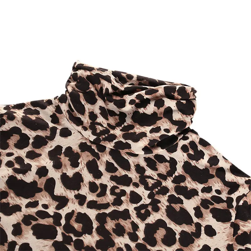 Осень Bodycon Leopard Корректирующие боди для женщин Feminino пикантные эластичные комбинезоны с длинным рукавом для тонкий верх Colla средства ухода за кож