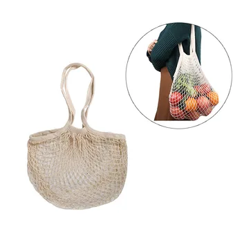 

New Mesh Shopping Bag Reusable String Fruit Vegetable Storage Handbag Totes Cotton Shopping Mesh Net Woven Tote Bag