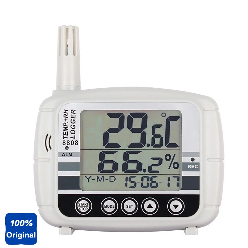 Large LCD Display Temperature Recorder Humidity Datalogger AZ 8808in