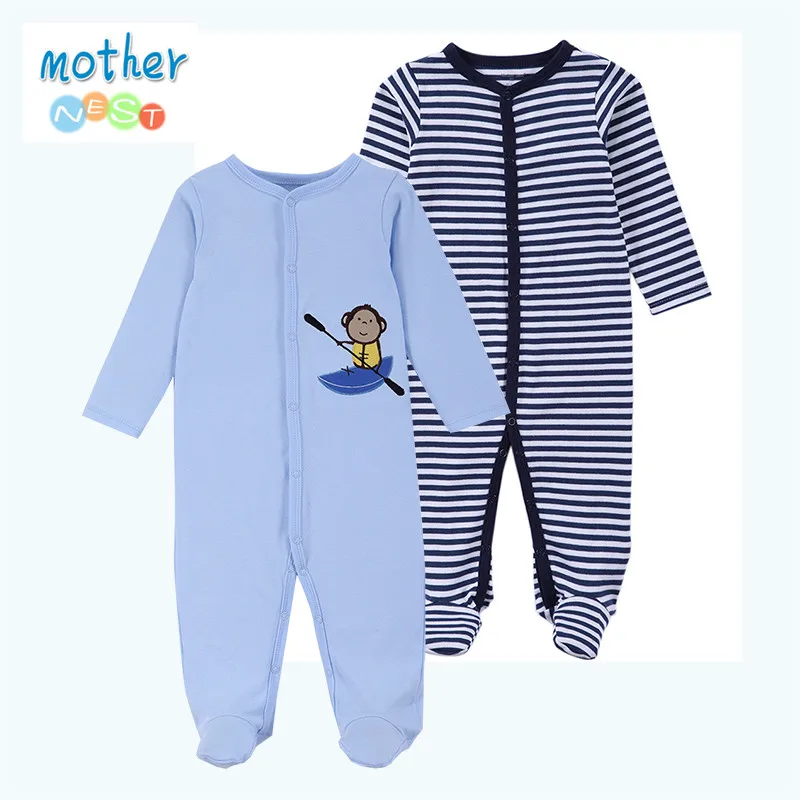 Мать гнездо 2 шт. новорожденных Infantil Одежда для малышей Комплект 100% хлопок для маленьких мальчиков костюм в полоску с изображением героев