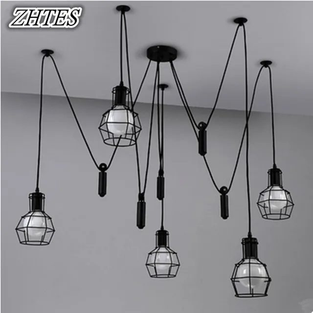 Vintage Lift Small Cages Chandelier Modern Restaurant Vintage Lift Small Cages Chandelier Modern Restaurant Iron Lights Bar Bedroom Lamp 6 Lamps 8 10