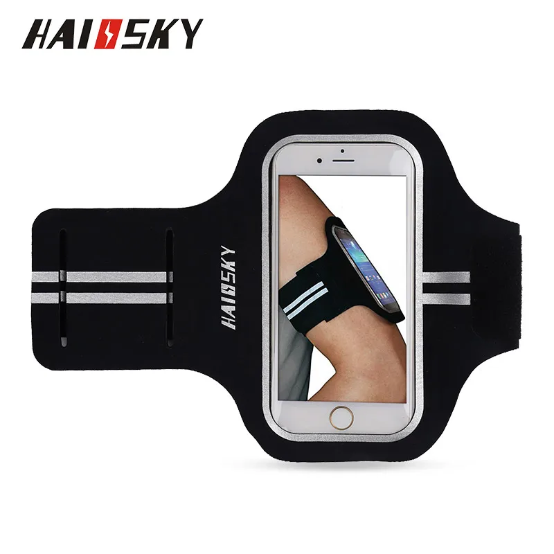 

Haissky 5.0" Sports Phone Armband For iPhone 5 5S 6 7 8 Running Armband Case Holder For Huawei Samsung Xiaomi Phone On Hand Bag