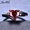 JUNXIN Rainbow Zircon Heart Rings For Women White Gold/Black Gold Filled Purple Blue White Blue Fire Opal Ring Female Wedding CZ ► Photo 2/6