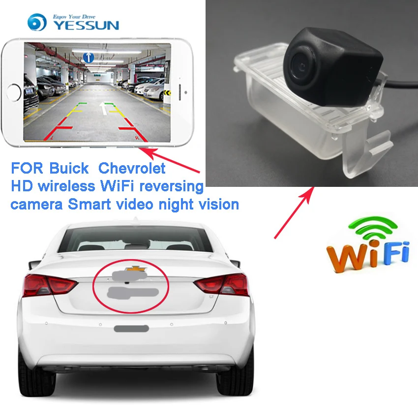 

YESSUN WIFI Rear Camera For Chevrolet Sail 2010~2018 Springo EV For Chevytaxi Premium 4D 5D CCD backup wireless camera