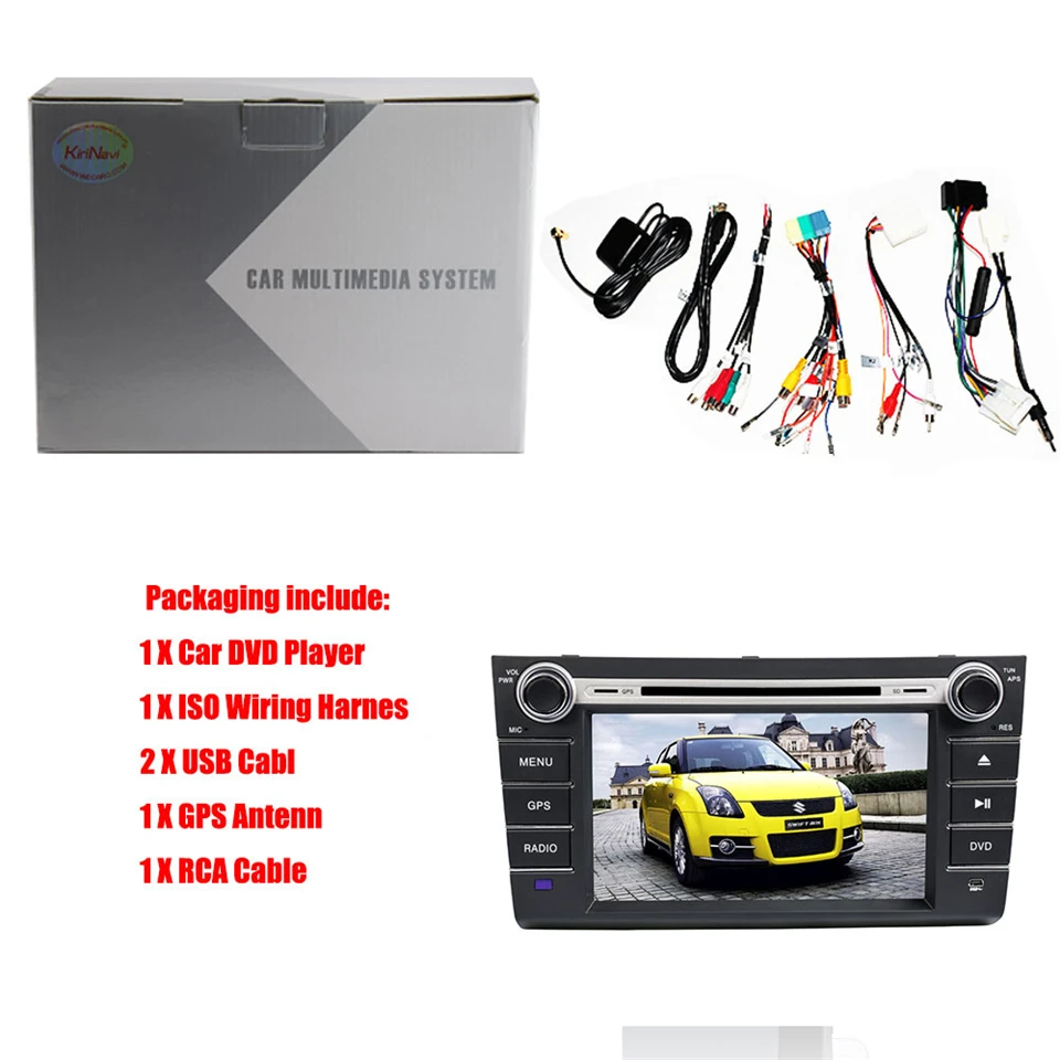 Cheap KiriNavi Octa core 4G LET android 7 car audio for Suzuki Swift dvd player with gps support 4K Video 4G 5