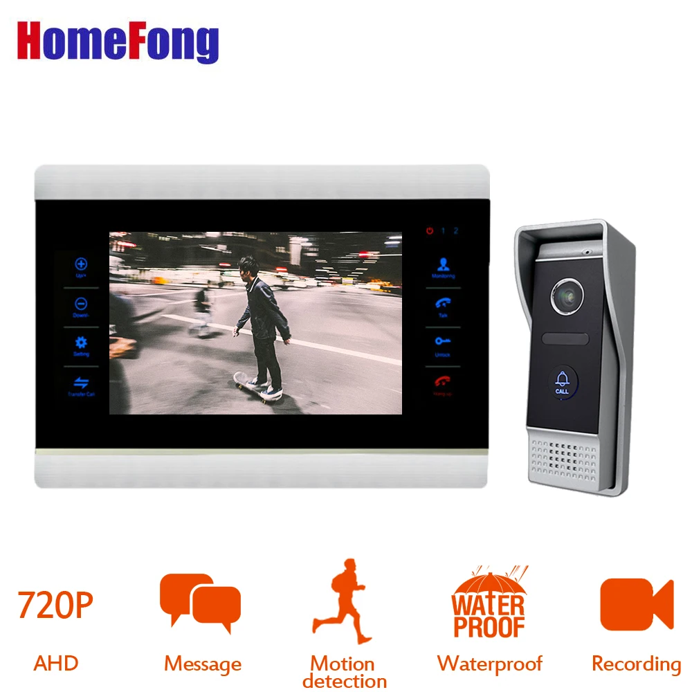 

7 Inch AHD 720P Video Door Phone Intercom System Wired Doorphone Video Doorbell Intercom/Doorbell Camera Mp3/Mp4 Player Support