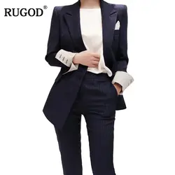 RUGOD 2018 Новое поступление Повседневное Для женщин Бизнес костюм лето-осень Лидер продаж Офисные женские туфли пиджак и брюки стильные Для