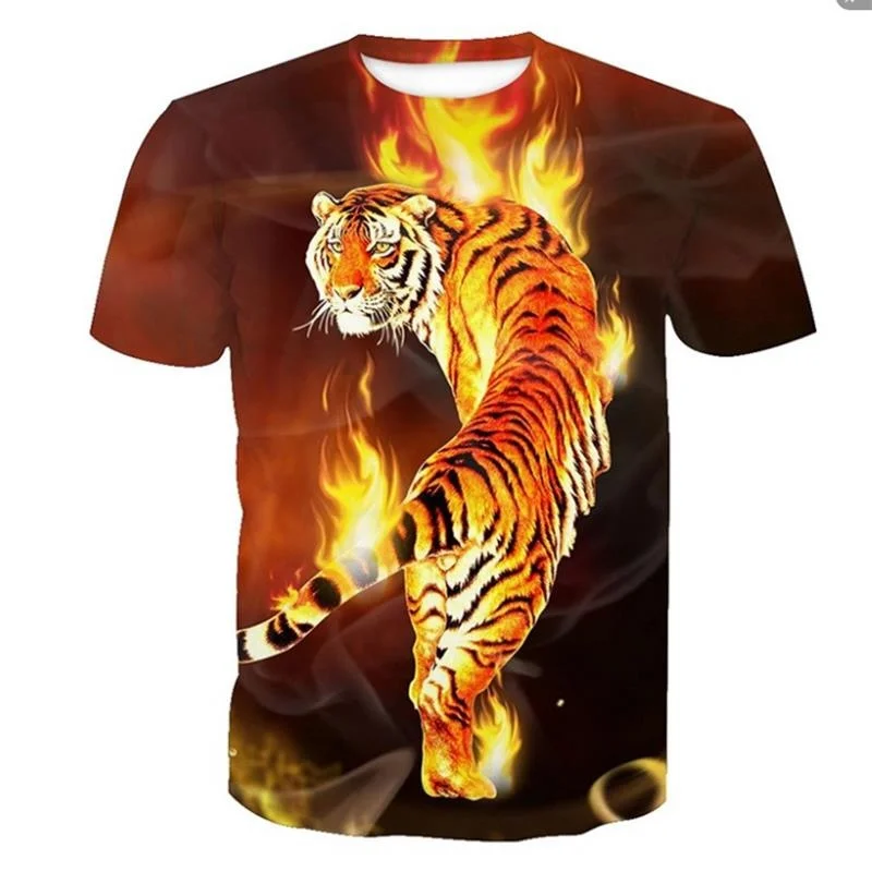 2018 New Tiger T shirt Animal 3d T-shirt Punk Print Shirts Gothic Fashion Mens Clothing Funny Tshirt Men Short Sleeve Skull tee