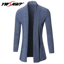 Длинный отрезок мужские свитера Новый 2019 трикотаж Fly v-образный вырез кардиган Топ брендовая повседневная одежда модная мужская Тонкая