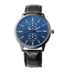 Классические мужские Ультра-тонкие часы личность нейтральный цифровые наручные часы синий Магия часы с кожаным ремнем Бесплатная
