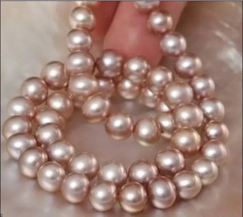 

19" 20 "8-9MM SOUTH SEA GENUINE PINK PEARL NECKLACE (0926)