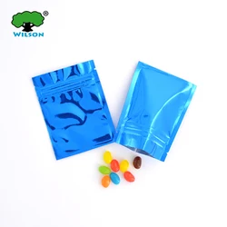 Colorful Full - Width Zip Lock Gift Packaging Bag - Vibrant Foil Design Pouch - 18x26cm(7.1x10.2in) (Blue)