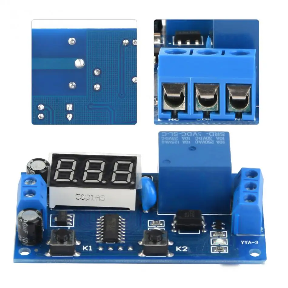 YYA-3 задержка цикла реле таймера реле регулируемое время управления переключатель светодиодный реле дисплея DC 5 В реле таймера