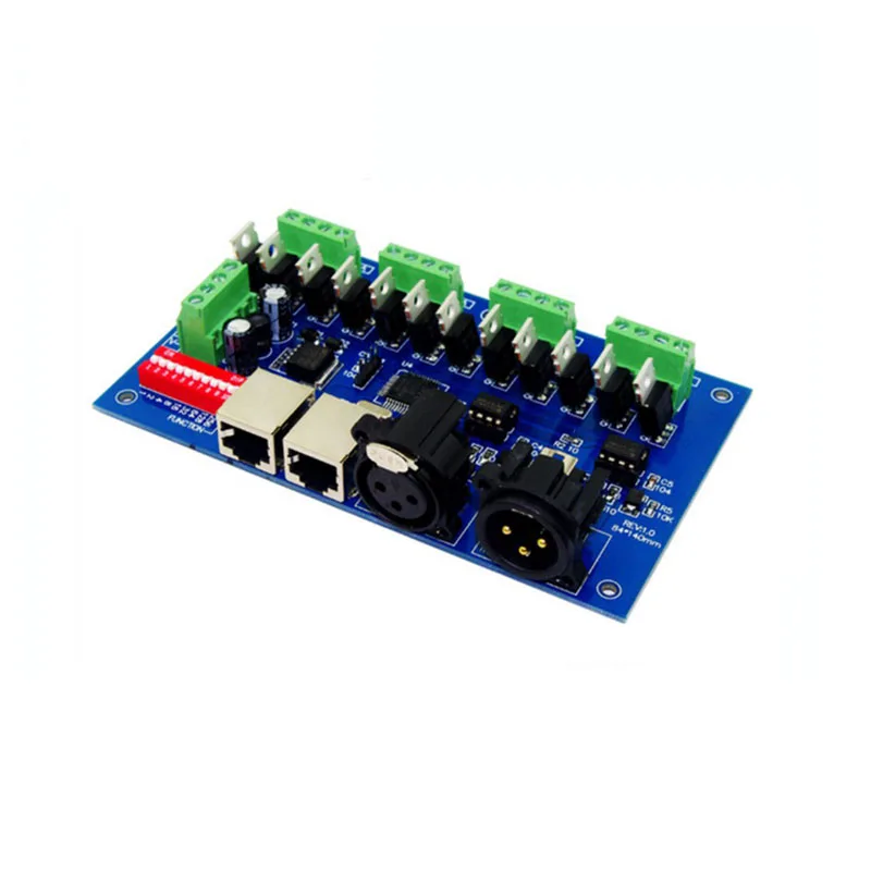 1X 12CH RGB dmx512 controller DC5 24V input 4 groups 3 channels RGB ...
