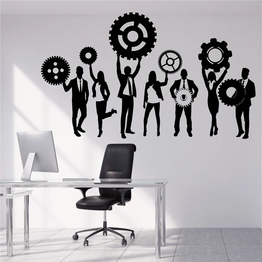 Wall vinyl decals team work team office interior Home Decor living Wall