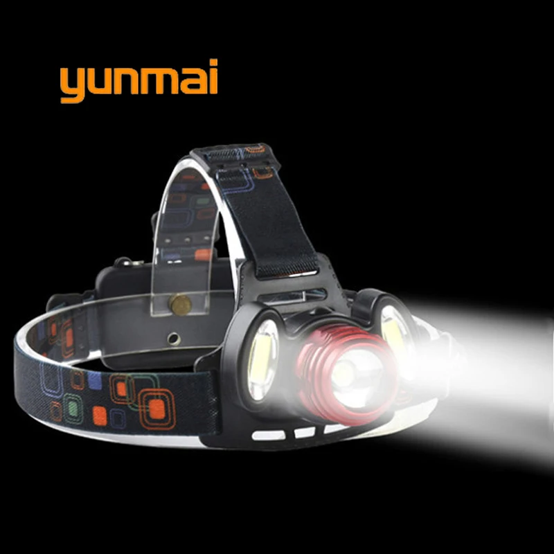 Yunmai 7000 люмен светодиодный налобный фонарь 4 режима USB для кемпинга Новый XM L T6 + 2 COB