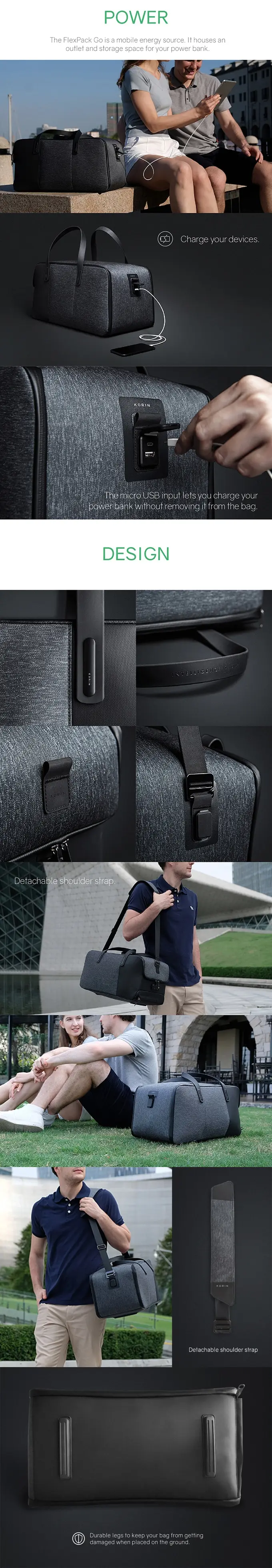 Krion FlexPack лучший функциональный Противоугонный вещевой и рюкзак мужские дорожные сумки модная крутая сумка